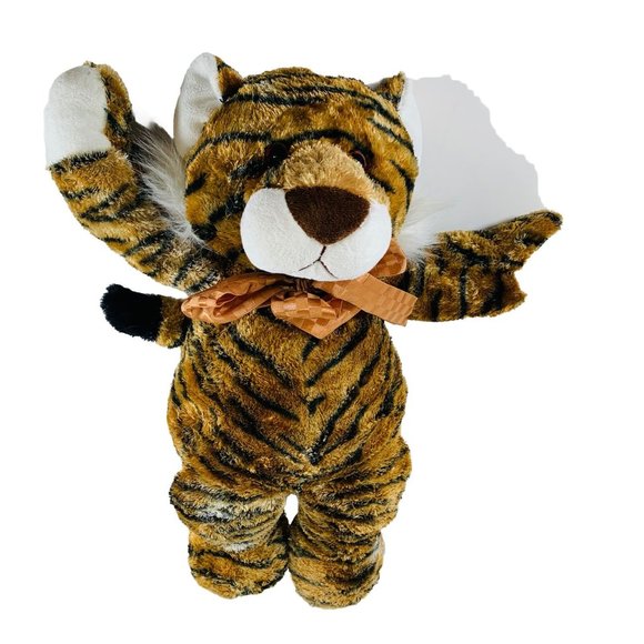 VTG Kellytoy Tiger Orange Striped Stuffed Animal 21” Plush Bow Tie Cuddle Toy - Picture 5 of 13